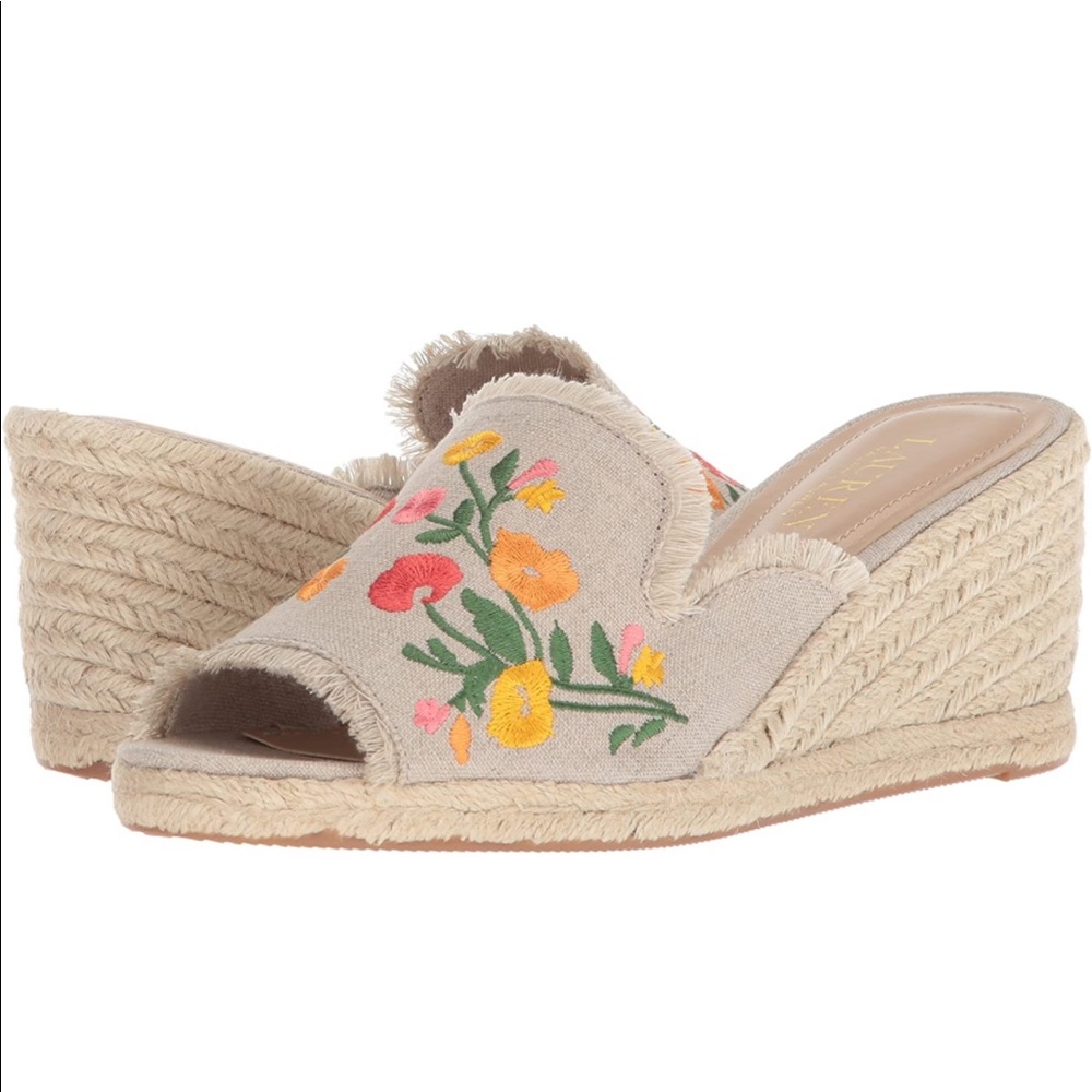 Ralph Lauren Carlynda Floral Espadrille Wedge